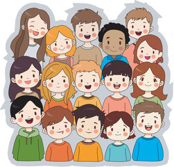 Adorable kids vector set featuring various unique characters.
