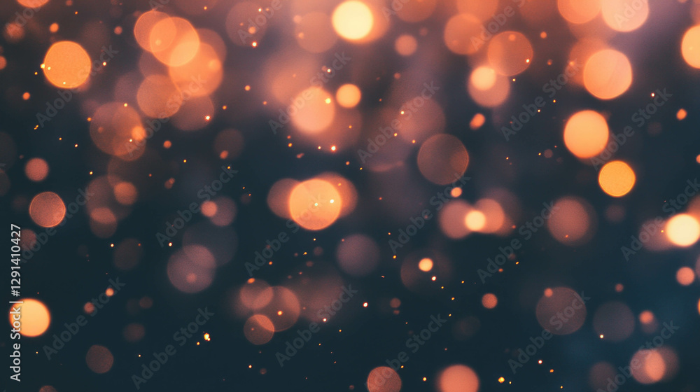 Poster soft orange bokeh background with vintage lens effect for design and decoration