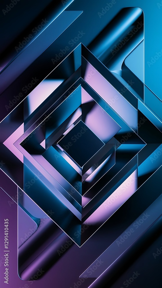 Poster square shapes composition geometric abstract background 3d shadow effects and fluid gradients modern