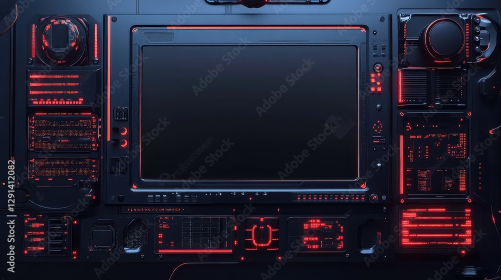 Poster a sci fi control panel displaying important information