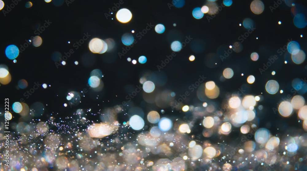 Poster enchanting spiderweb and glass sparkle background with bokeh lights