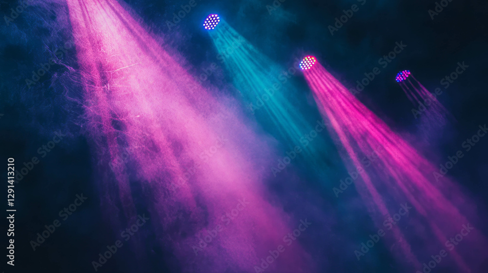 Poster enchanting spiderweb background with vibrant colored spotlights for creative design