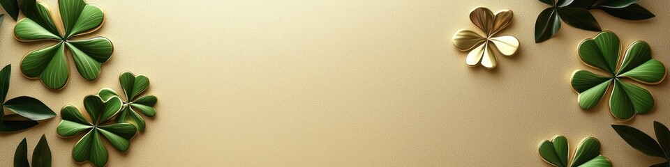 Saint Patrick Day Gold 3d background minimalistic mockup with space for text
