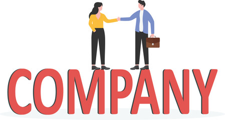 Businessmen on the company's team work with partners to make the business successful.
