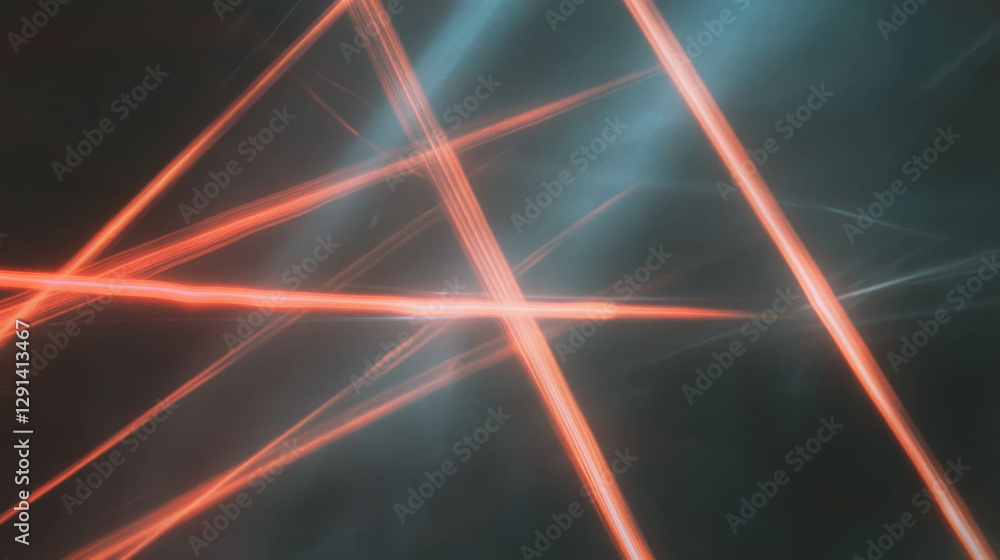 Poster enchanting spiderweb with laser light beams effect for modern design