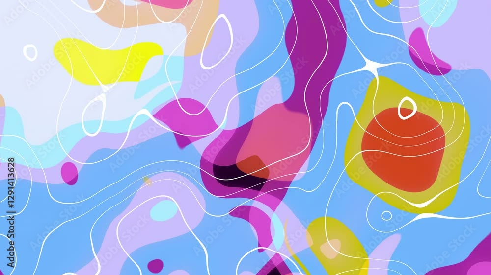 Leinwandbilder A vibrant and abstract design with fluid, wavy forms that seamlessly blend from one color to another. The dominant colors