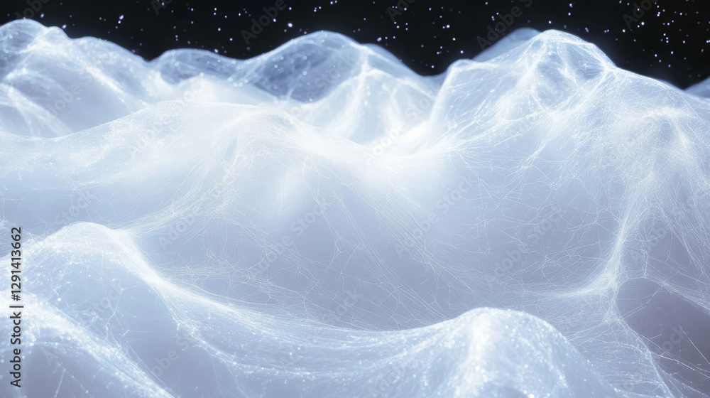 Poster moonlit spiderweb background with ethereal glow for nature and fantasy themes