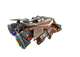 alien spacecraft in white background