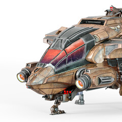 alien spacecraft in white background