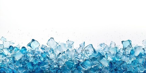 Ice Cubes on White Background