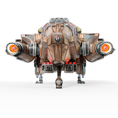 alien spacecraft in white background