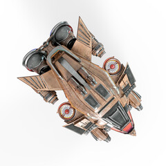 alien spacecraft in white background