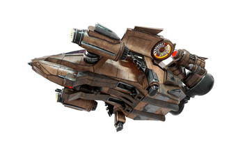 alien spacecraft in white background