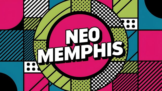 Neo memphis geometric pattern with circles squares and lines pop art abstract background for covers banners flyers and posters and other templates