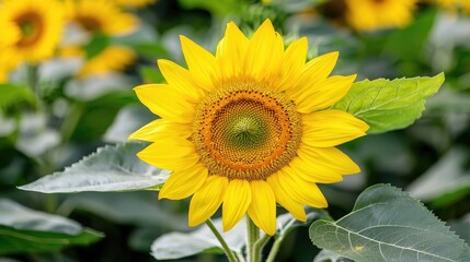 Obraz premium Sunflower field summer bloom sunny day nature