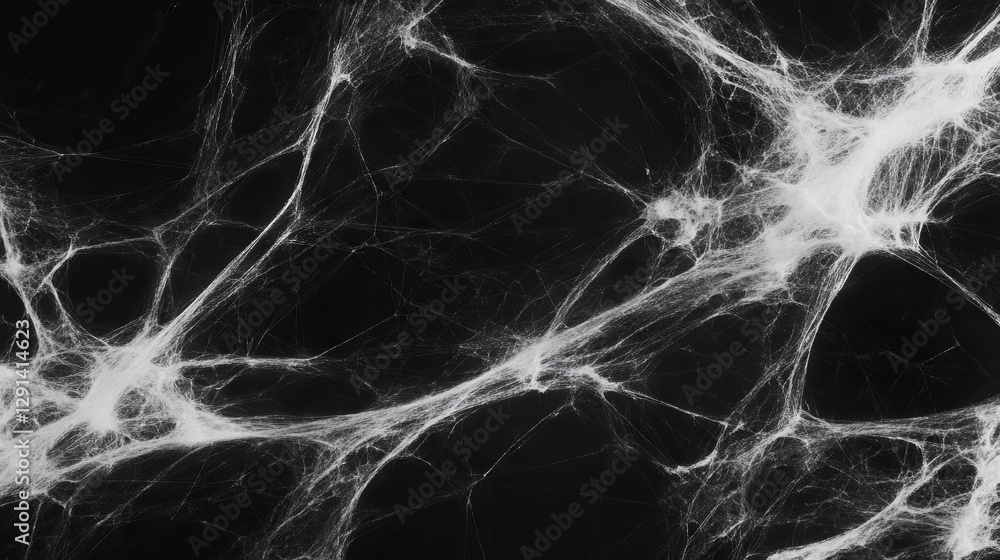 Poster intricate spiderweb pattern on dark background for halloween and nature themes