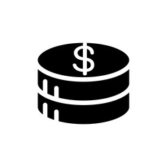 Coin icon in glyph style