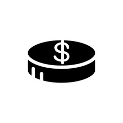 Coin icon in glyph style