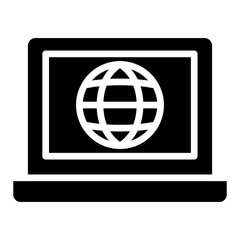 Laptop icon in glyph style