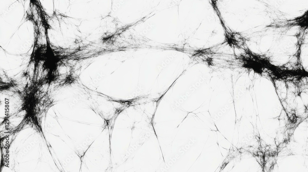 Poster Intricate web patterns with broken threads - nature texture for design and decoration