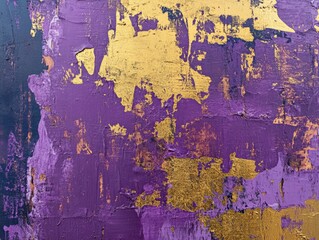 Abstract Painting with Gold and Purple