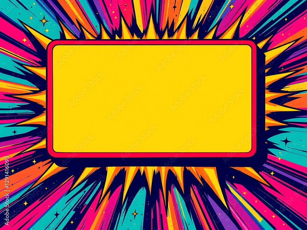 Poster vibrant burst of color geometric frame art graphic design bursting display artwork creative abstract