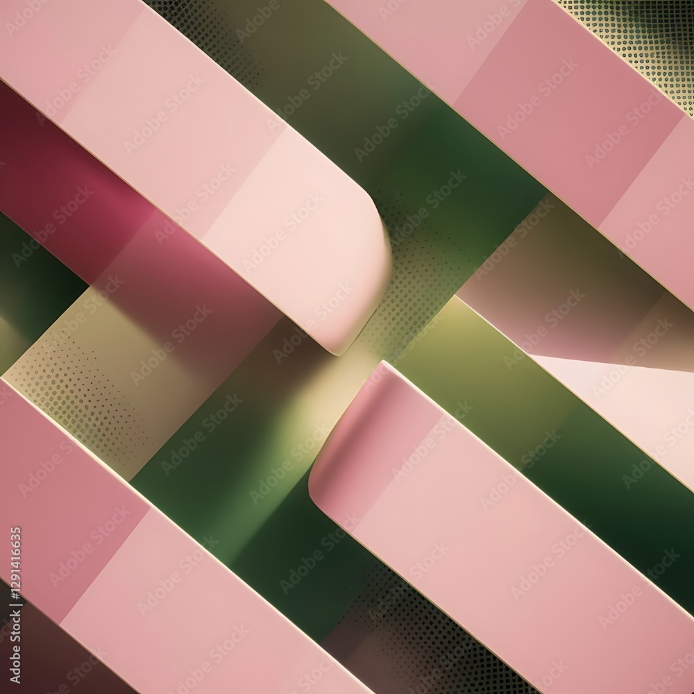Aufkleber abstract pink green soft diagonal shape light and shadow with halftone dots background