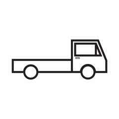 Pickup Truck Outline Icon Simple Vector Illustration