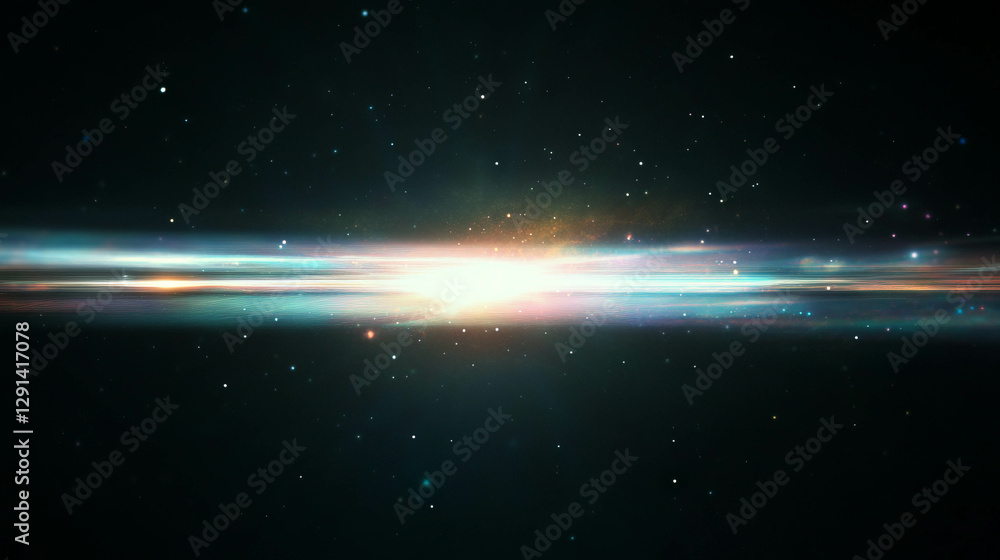 Aufkleber cosmic star light burst with abstract shapes for digital background design