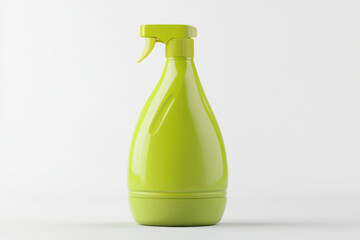 Green detergent bottle with flip top cap for laundry and cleaning on white background