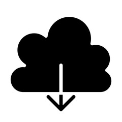 Cloud computing icon in glyph style