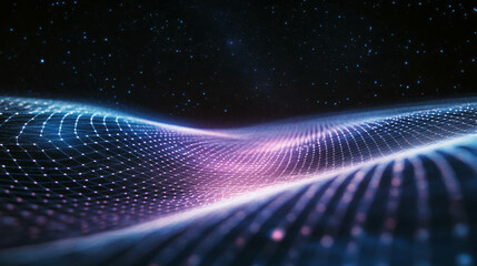 Obraz premium Cosmic starfield with futuristic grid: a vast space exploration theme for digital design