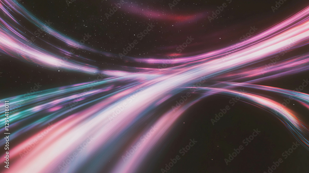 Poster celestial starry background with subtle gravitational light streams