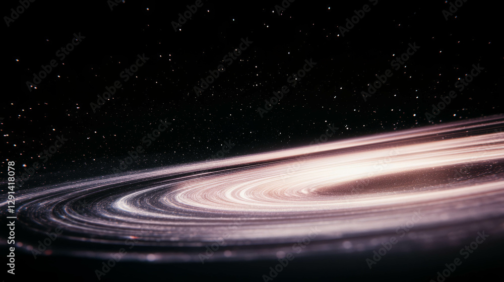 Poster cosmic swirl of starlight in space with spiral galaxy background