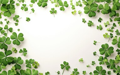 Saint Patrick Day Beige 3d background minimalistic mockup with space for text