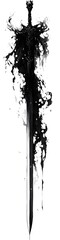 Obraz premium black and white ink drawing of a grim reaper sword