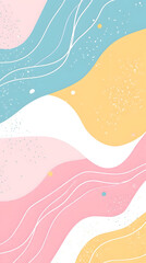 A flat vector background with pastel pink, yellow, and mint colors
