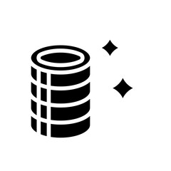 Coin icon in glyph style