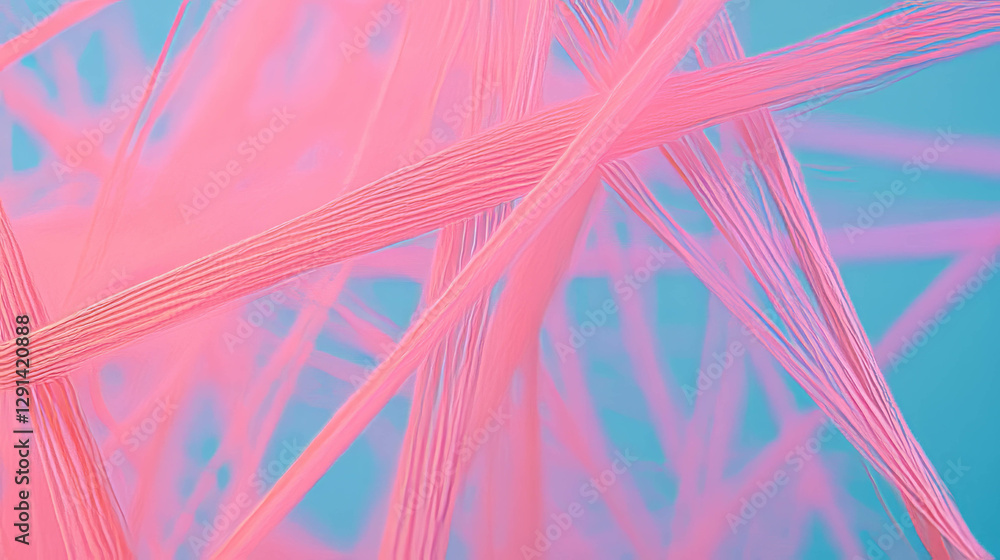 Poster pastel string and yarn abstract texture with soft blue background