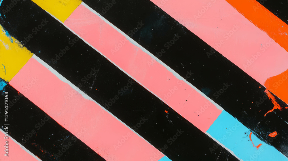 Poster Colorful abstract background with diagonal striped patterns