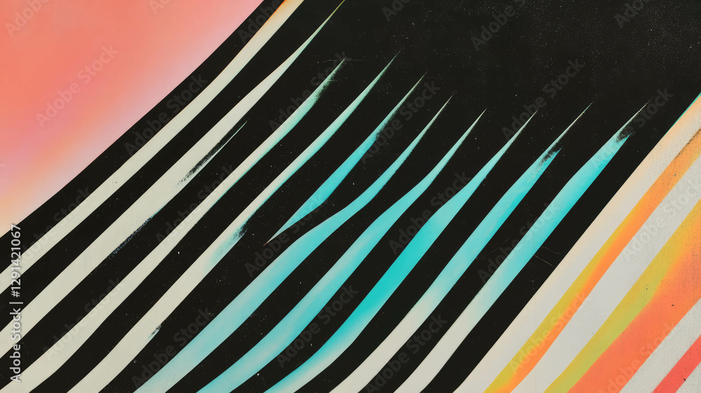 Poster Abstract design with striped patterns and diagonal lines for modern art and decor