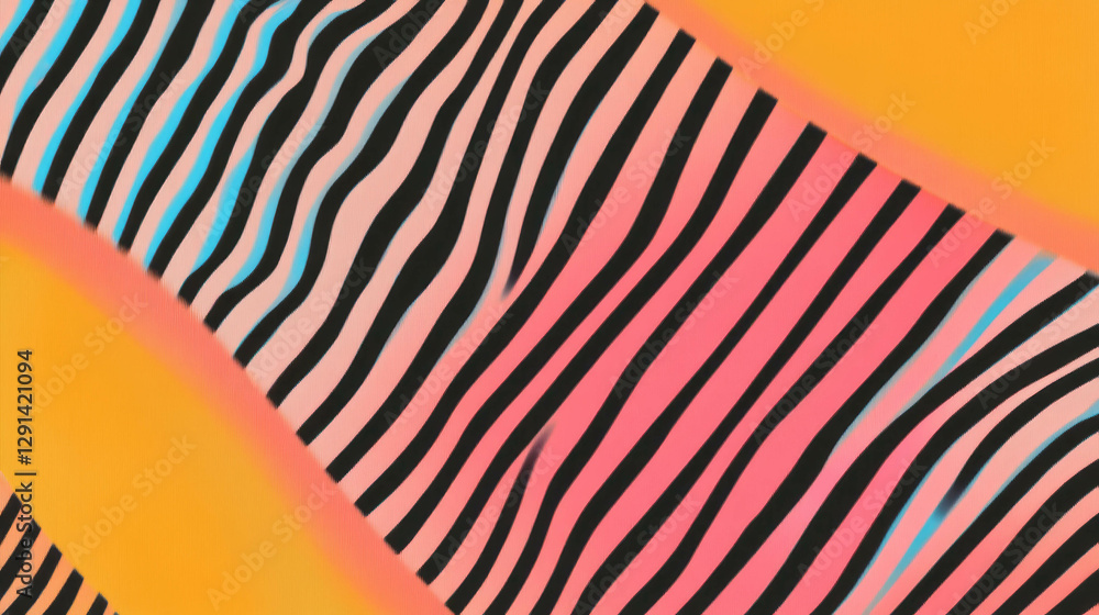 Poster Colorful abstract striped pattern with diagonal lines design