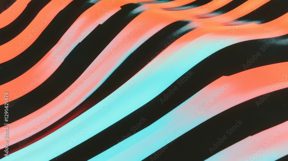 Poster Vibrant abstract background with colorful striped patterns and diagonal lines