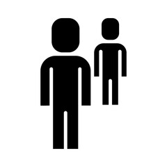 Two people icon in glyph style