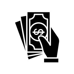 Money icon in glyph style