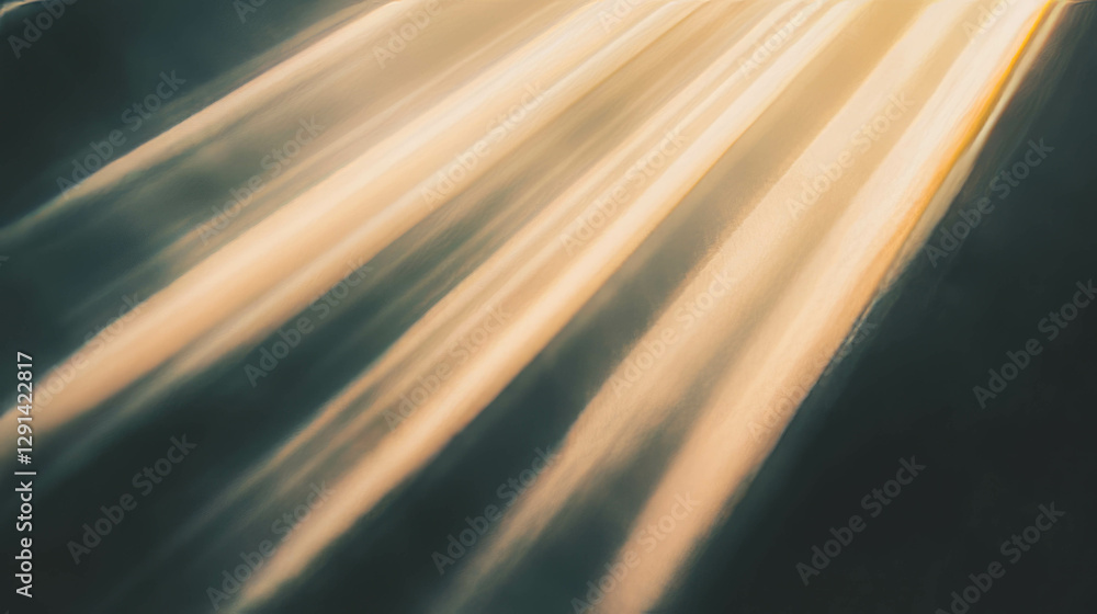 Poster Bright sunlight rays creating an airy atmospheric background for design concepts