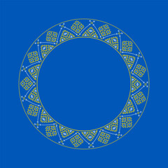 Vector round traditional Ukrainian embroidery frame with geometric ornaments. Perfect for festive designs, cultural projects, and decorative elements inspired by Ukrainian folk art