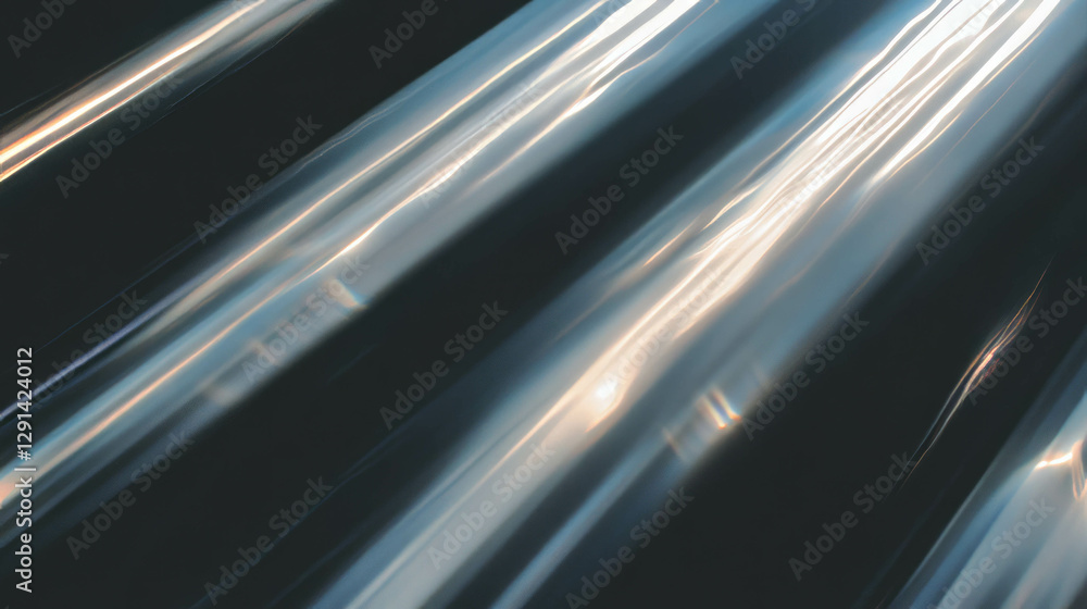 Aufkleber Sunlight reflections on metallic surface creating abstract metallic art