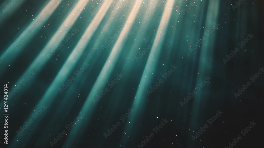 Poster Sunlight reflections on metallic surface creating dreamy light patterns