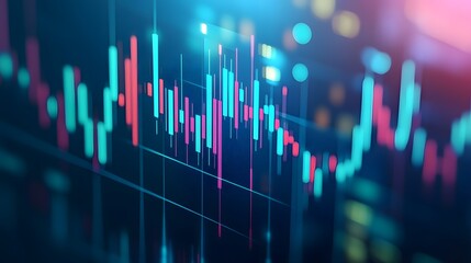 Modern stock market chart background with candlestick line